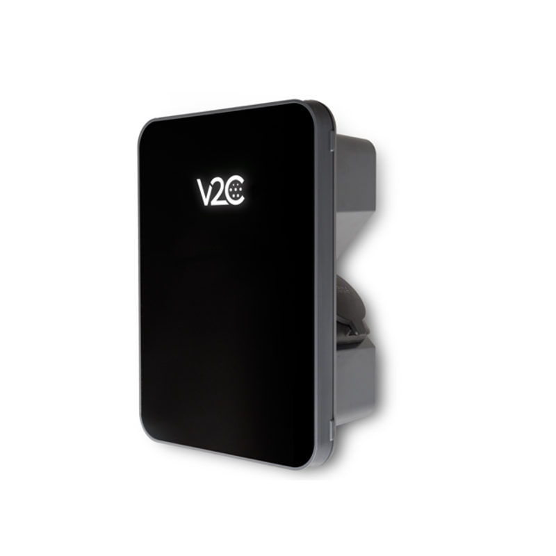Cargador SOCKET V2C Trydan 7,4kW monofásico base NEGRO tipo 2