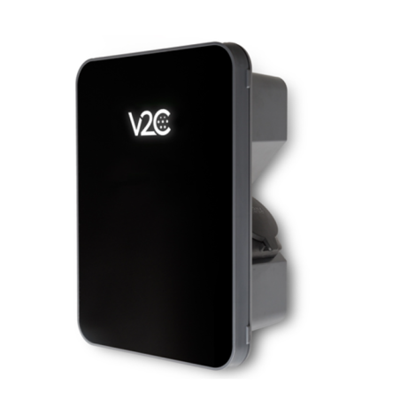 Cargador SOCKET V2C Trydan 7,4kW monofásico base NEGRO tipo 2